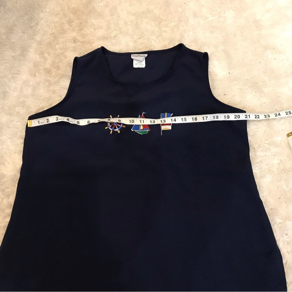 BonWorth Nautical Sailboat sleeveless Blouse - Small Petite - Picture 5 of 6
